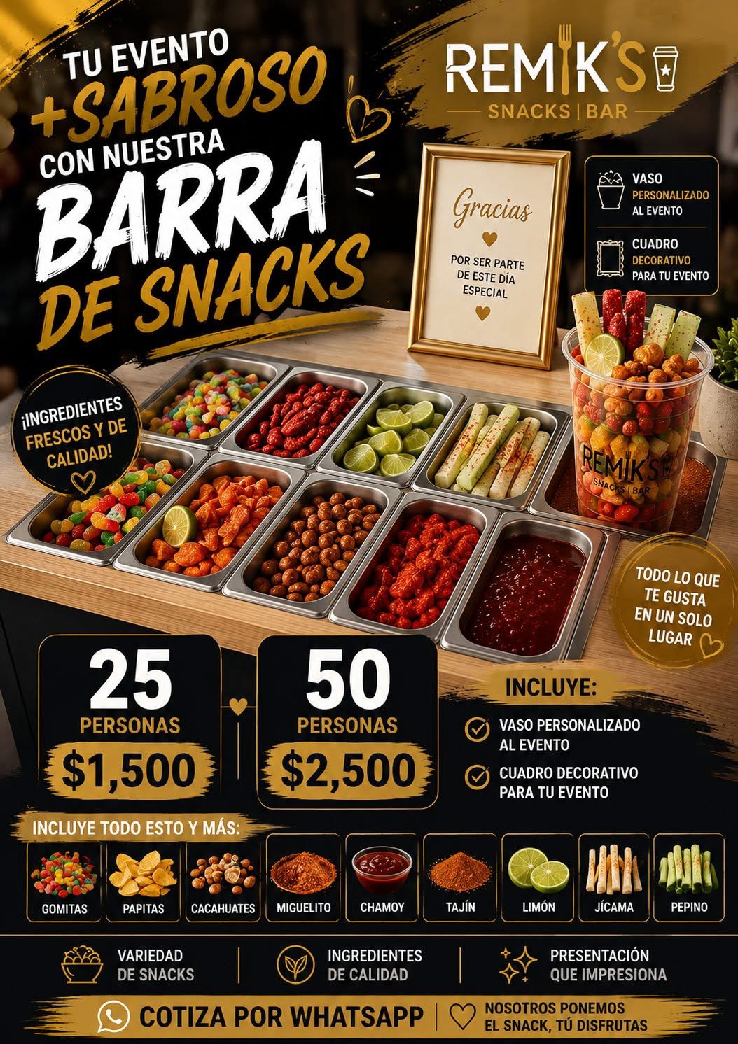 Barra de snacks para eventos